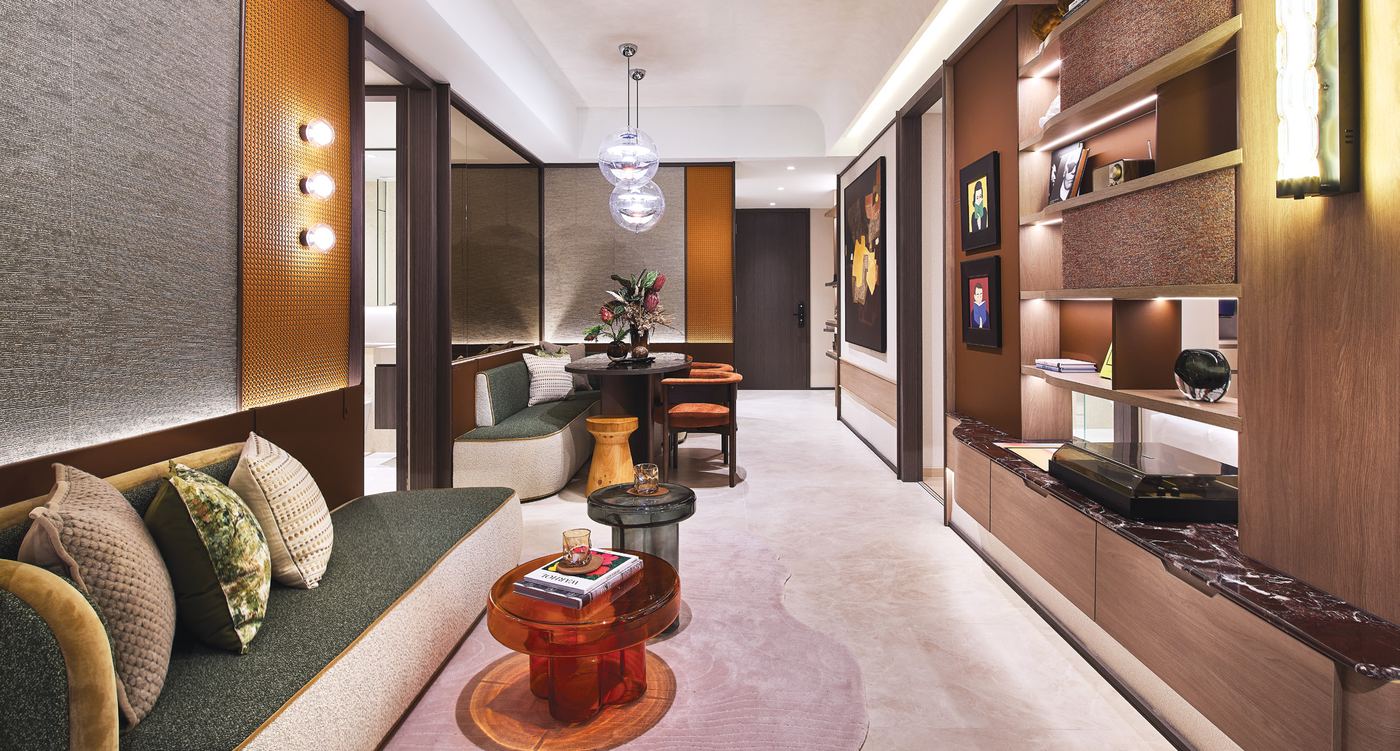 Artist's impression of a living and dining room